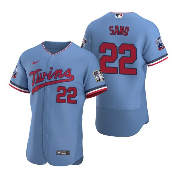 Personalized Men’s Miguel Sano Minnesota Twins Flex Base Jersey Light Blue