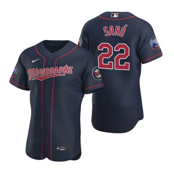 Personalized Men’s Miguel Sano Minnesota Twins Flex Base Jersey Navy