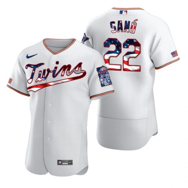 Personalized Men’s Miguel Sano Minnesota Twins Flex Base Jersey White Stars
