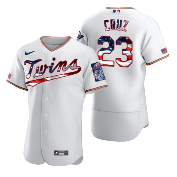 Personalized Men’s Nelson Cruz Minnesota Twins Flex Base Jersey White Stars