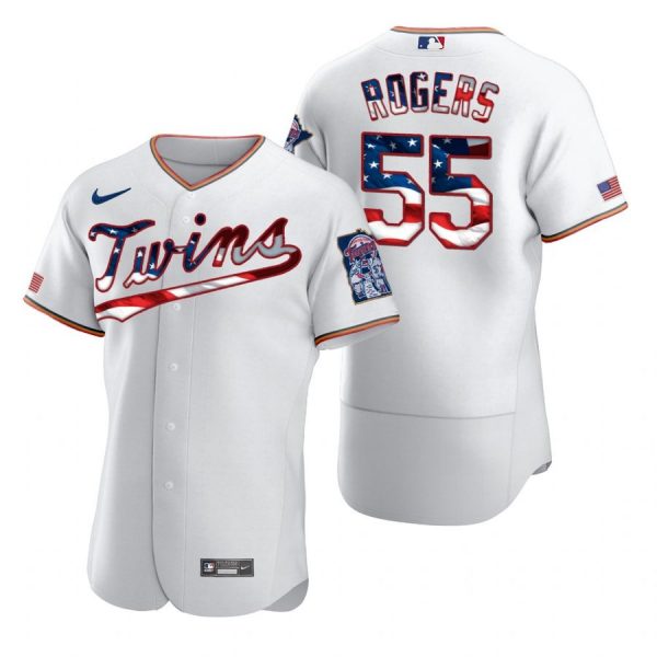 Personalized Men’s Taylor Rogers Minnesota Twins Flex Base Jersey White Stars