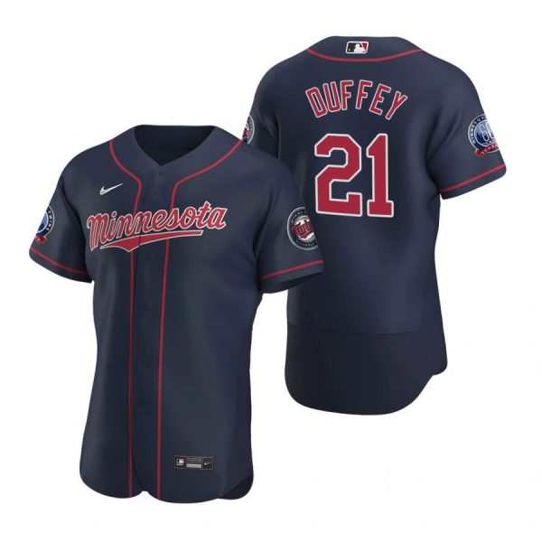 Personalized Men’s Tyler Duffey Minnesota Twins Flex Base Jersey Navy