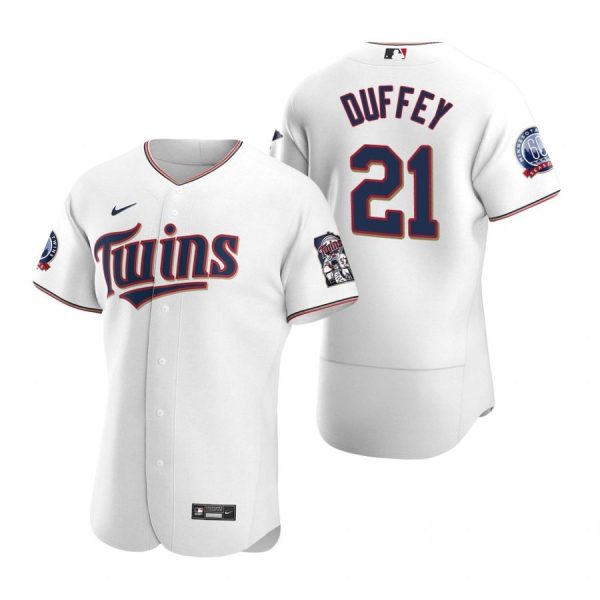 Personalized Men’s Tyler Duffey Minnesota Twins Flex Base Jersey White