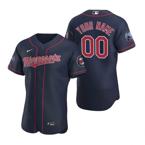 Personalized Men’s Minnesota Twins Flex Base Jersey Navy