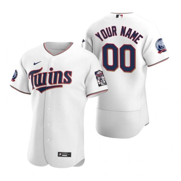 Personalized Men’s Minnesota Twins Flex Base Jersey White