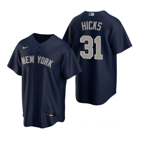Personalized Men’s Aaron Hicks New York Yankees Cool Base Jersey Navy