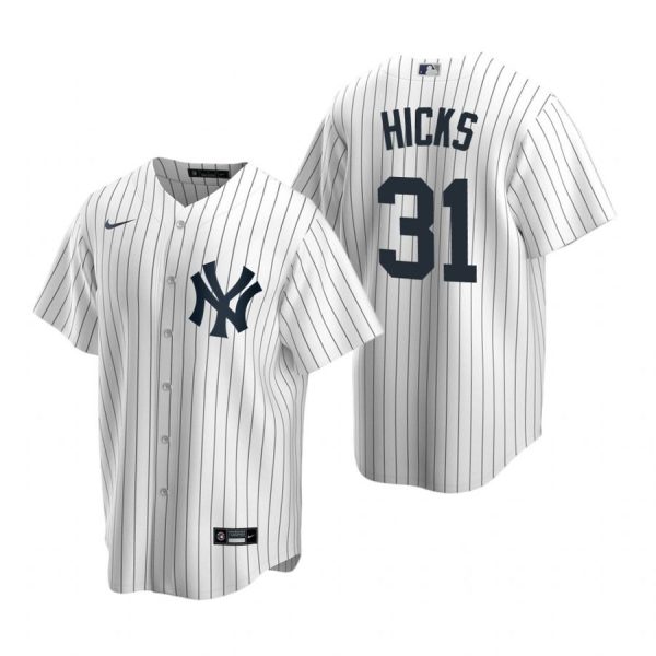 Personalized Men’s Aaron Hicks New York Yankees Cool Base Jersey White