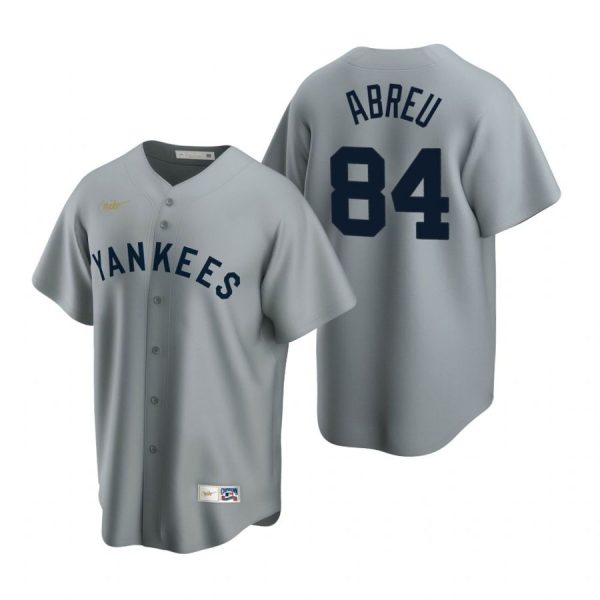 Personalized Men’s Albert Abreu New York Yankees Cool Base Jersey Gray Cooperstown
