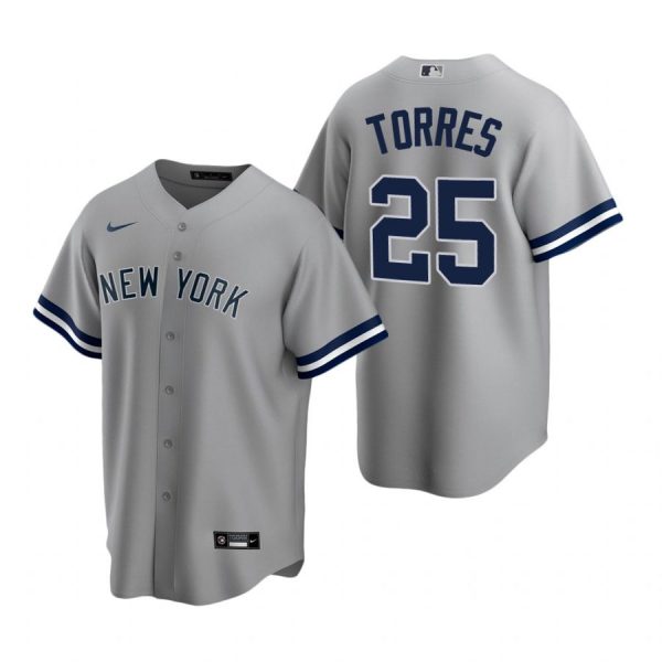 Personalized Men’s Gleyber Torres New York Yankees Cool Base Jersey Gray