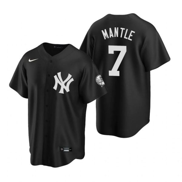 Personalized Men’s Mickey Mantle New York Yankees Cool Base Jersey Black