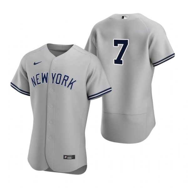 Personalized Men’s Mickey Mantle New York Yankees Flex Base Jersey Gray