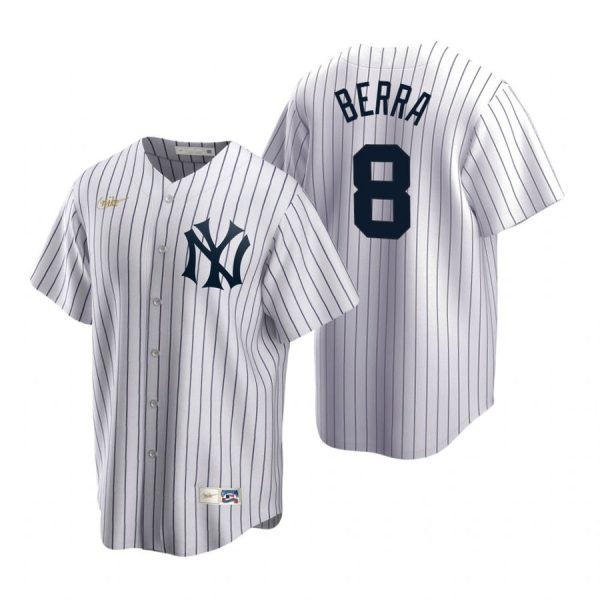 Personalized Men’s Yogi Berra New York Yankees Cool Base Jersey White