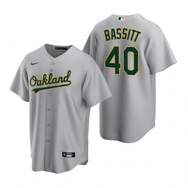 Personalized Men’s #40 Chris Bassitt Oakland Athletics Cool Base Jersey Gray