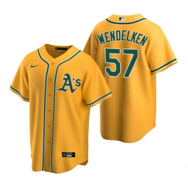 Personalized Men’s #75 J.B. Wendelken Oakland Athletics Cool Base Jersey Gold