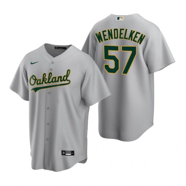 Personalized Men’s #75 J.B. Wendelken Oakland Athletics Cool Base Jersey Gray