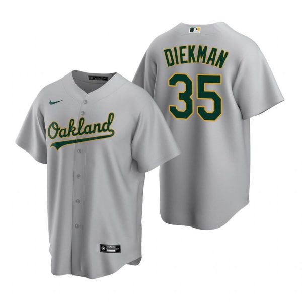 Personalized Men’s #35 Jake Diekman Oakland Athletics Cool Base Jersey Gray