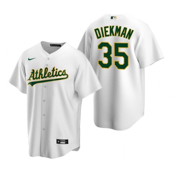 Personalized Men’s #35 Jake Diekman Oakland Athletics Cool Base Jersey White