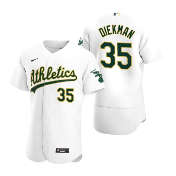 Personalized Men’s #35 Jake Diekman Oakland Athletics Flex Base Jersey White