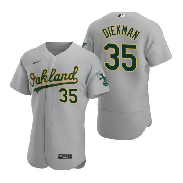 Personalized Men’s #35 Jake Diekman Oakland Athletics Flex Base Jersey Gray