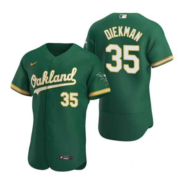 Personalized Men’s #35 Jake Diekman Oakland Athletics Flex Base Jersey Kelly Green