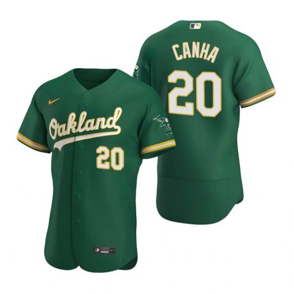 Personalized Men’s #20 Mark Canha Oakland Athletics Flex Base Jersey Kelly Green