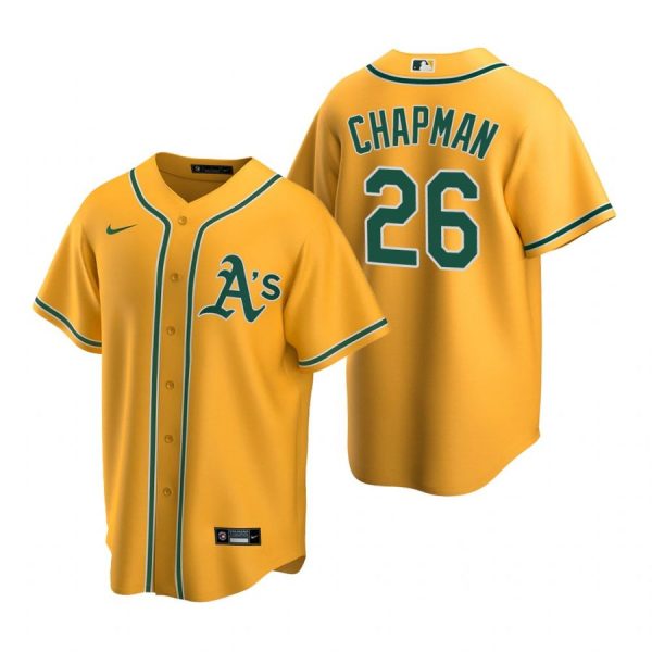 Personalized Men’s #26 Matt Chapman Oakland Athletics Cool Base Jersey Gold