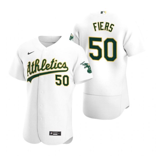 Personalized Men’s #50 Mike Fiers Oakland Athletics Flex Base Jersey White