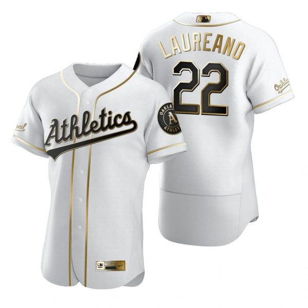 Personalized Men’s #22 Ramon Laureano Oakland Athletics Flex Base Jersey White Golden
