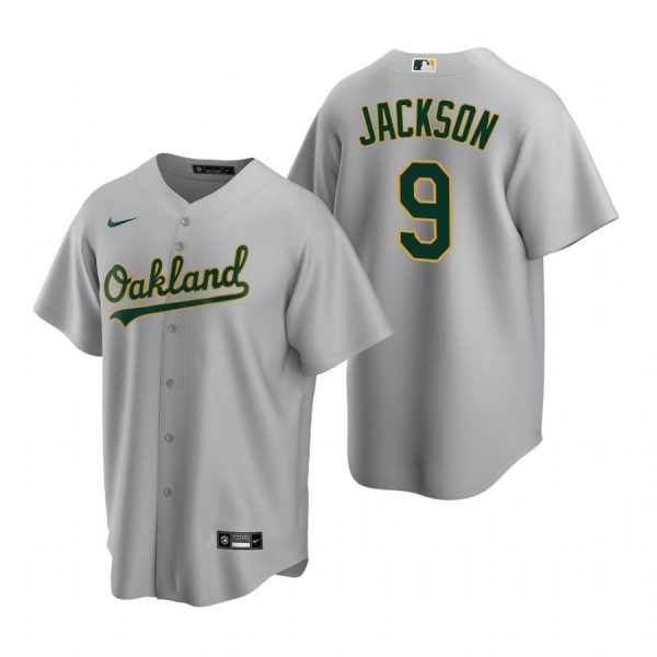 Personalized Men’s #9 Reggie Jackson Oakland Athletics Cool Base Jersey Gray
