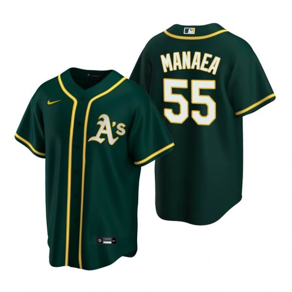 Personalized Men’s #55 Sean Manaea Oakland Athletics Cool Base Jersey Green