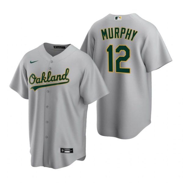 Personalized Men’s #12 Sean Murphy Oakland Athletics Cool Base Jersey Gray