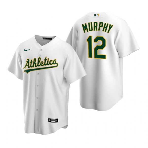 Personalized Men’s #12 Sean Murphy Oakland Athletics Cool Base Jersey White