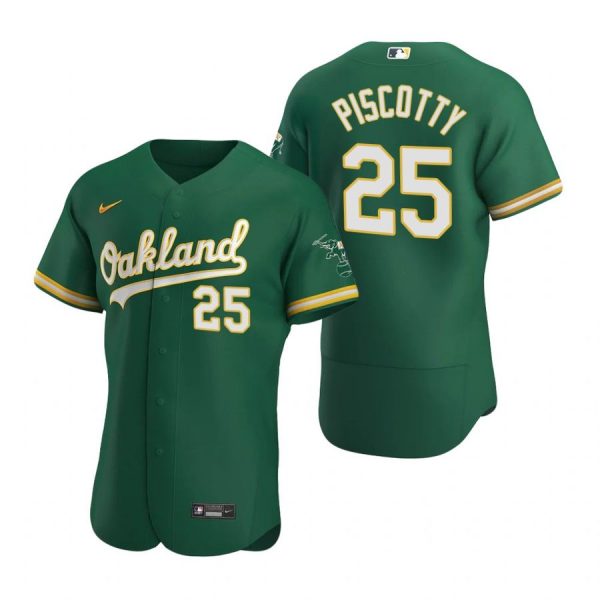 Personalized Men’s #25 Stephen Piscotty Oakland Athletics Flex Base Jersey Kelly Green