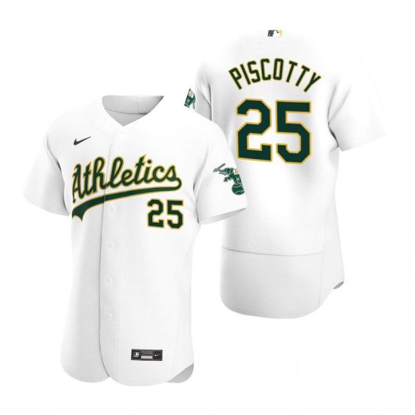 Personalized Men’s #25 Stephen Piscotty Oakland Athletics Flex Base Jersey White
