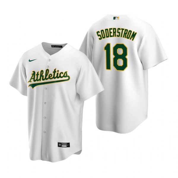 Personalized Men’s #18 Tyler Soderstrom Oakland Athletics Cool Base Jersey White