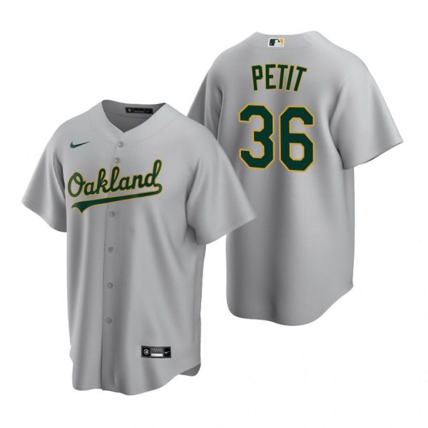 Personalized Men’s #36 Yusmeiro Petit Oakland Athletics Cool Base Jersey Gray