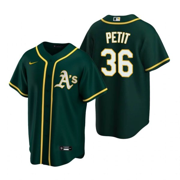 Personalized Men’s #36 Yusmeiro Petit Oakland Athletics Cool Base Jersey Green