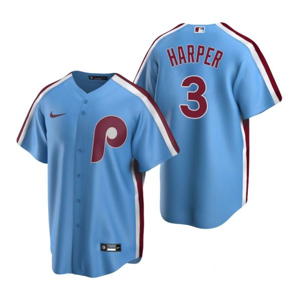 Personalized Men’s #3 Bryce Harper Philadelphia Phillies Cool Base Jersey Light Blue