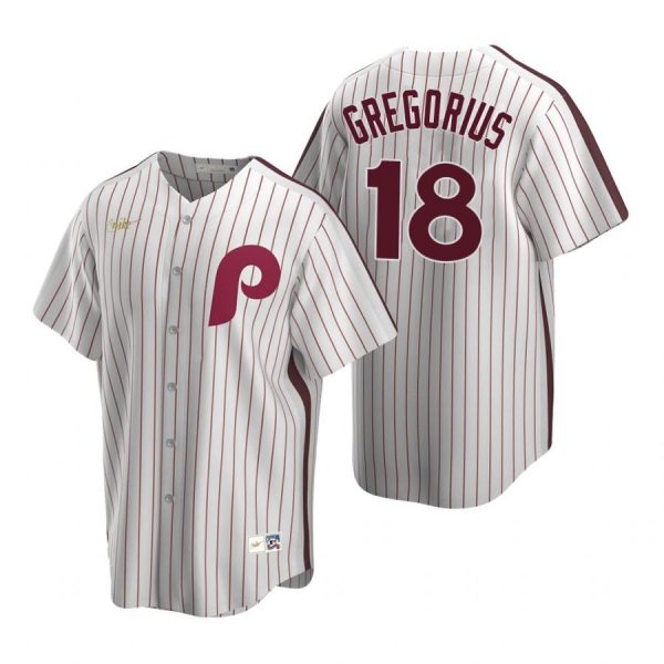 Personalized Men’s #18 Didi Gregorius Philadelphia Phillies Cool Base Jersey White Cooperstown