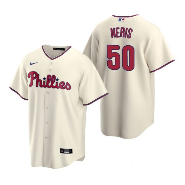Personalized Men’s #50 Hector Neris Philadelphia Phillies Cool Base Jersey Cream