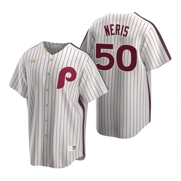 Personalized Men’s #50 Hector Neris Philadelphia Phillies Cool Base Jersey White Cooperstown