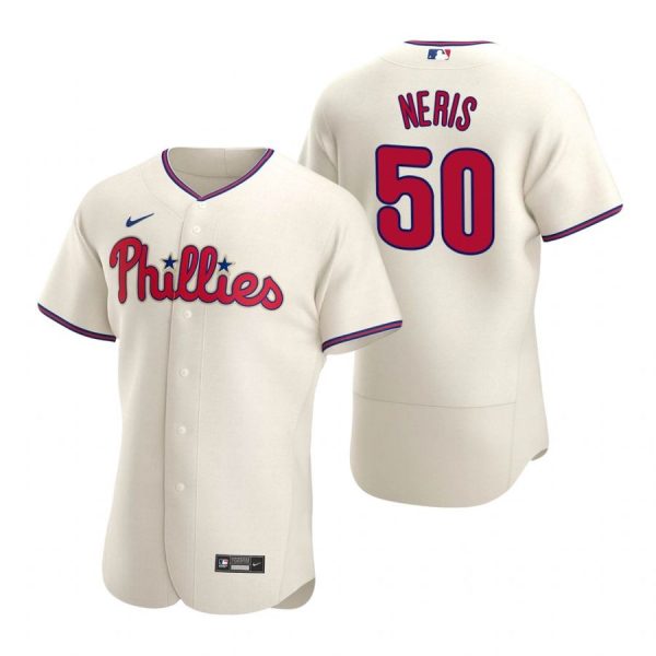 Personalized Men’s #50 Hector Neris Philadelphia Phillies Flex Base Jersey Cream