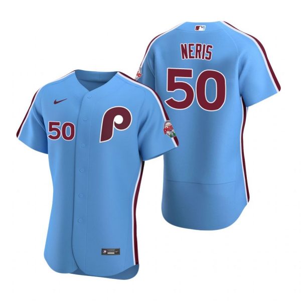 Personalized Men’s #50 Hector Neris Philadelphia Phillies Flex Base Jersey Light Blue