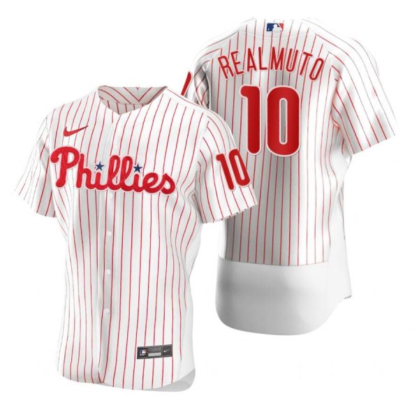 Personalized Men’s #10 J.T. Realmuto Philadelphia Phillies Flex Base Jersey White