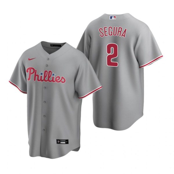 Personalized Men’s #2 Jean Segura Philadelphia Phillies Cool Base Jersey Gray