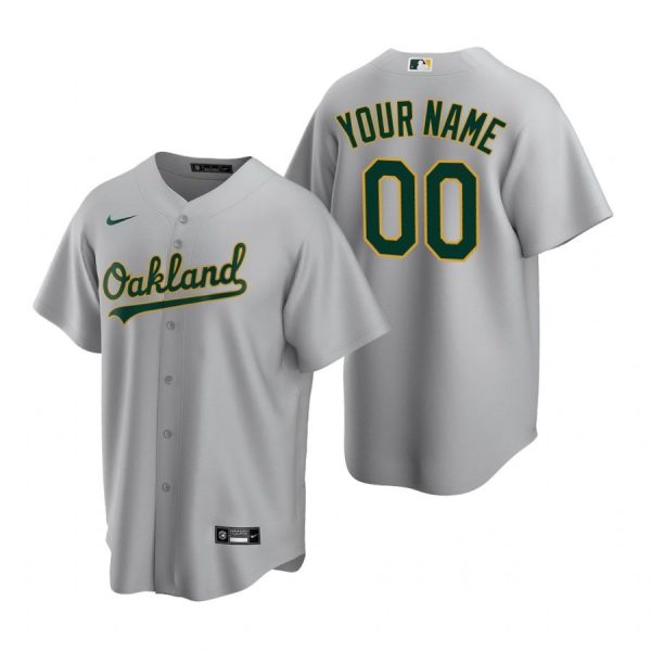 Personalized Men’s Oakland Athletics Cool Base Jersey Gray
