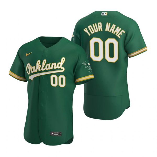 Personalized Men’s Oakland Athletics Flex Base Jersey Kelly Green