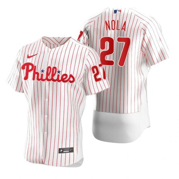Personalized Men’s #27 Aaron Nola Philadelphia Phillies Flex Base Jersey White