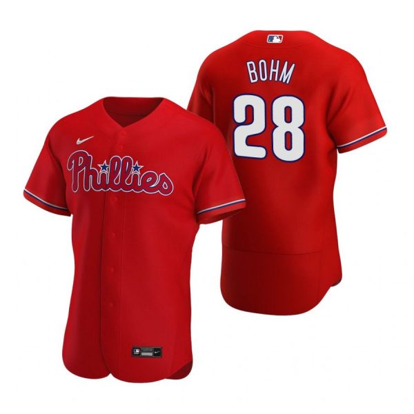 Personalized Men’s #28 Alec Bohm Philadelphia Phillies Flex Base Jersey Red