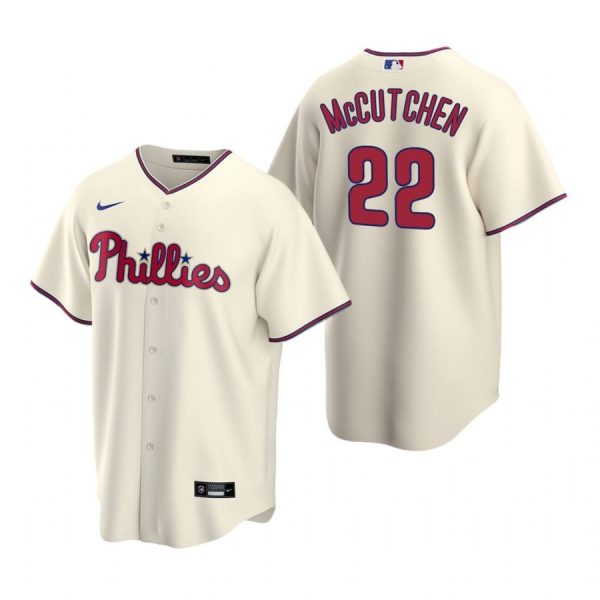 Personalized Men’s #22 Andrew Mccutchen Philadelphia Phillies Cool Base Jersey Cream